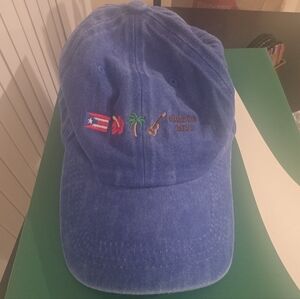 Blue Embroidered Puerto Rico Graphic Baseball Cap